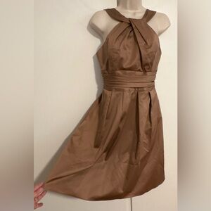 Flawless Size 4 Brown Formal Below The Knee Dress By David Bridal USA Made